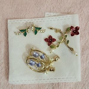 Gold plated 925 Sterling silver Earrings Set